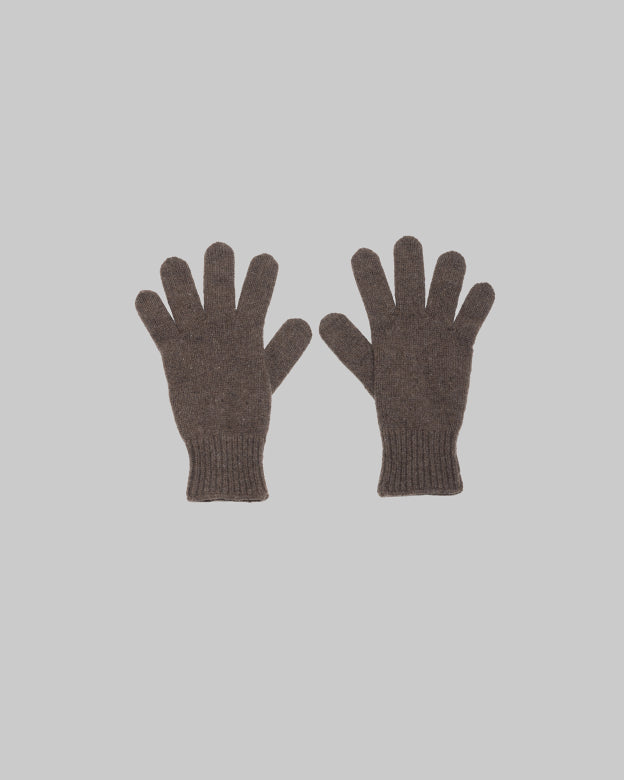 RIBBED GLOVES - BUREL BROWN