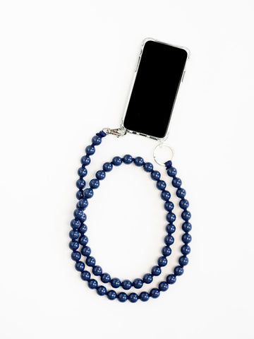 HANDYKETTE PHONE NECKLACE - BIG PERLEN - BLUEBERRY