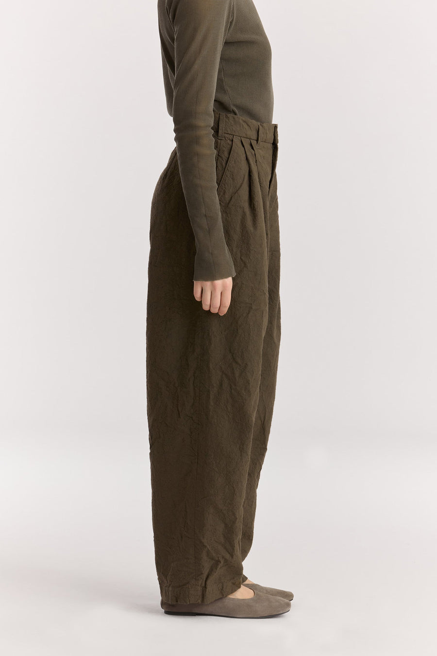CRINKLED TROUSER - CHARCOAL