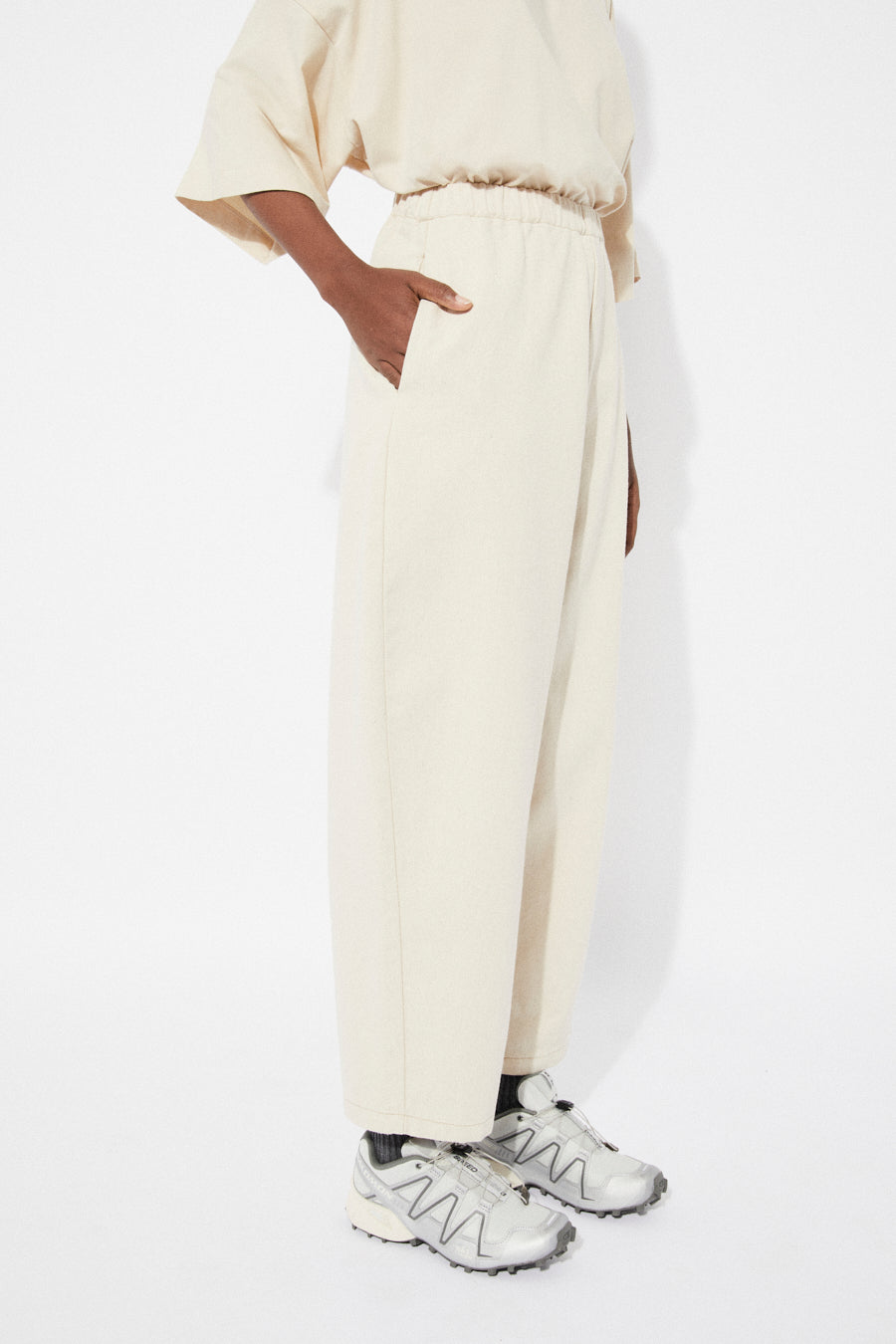 VERDAGUER COTTON MAXI PANTS - NATURAL