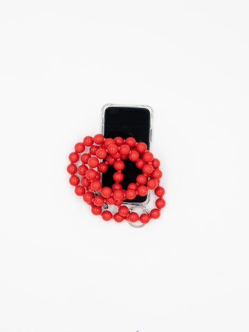 HANDYKETTE PHONE NECKLACE - BIG PERLEN - RED