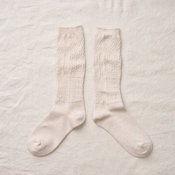 ORGANIC COTTON/YAK PATTERN SOCKS - NATURAL