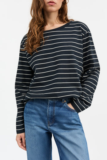 LOUI OVERSIZED BLOUSE - NAVY STRIPE