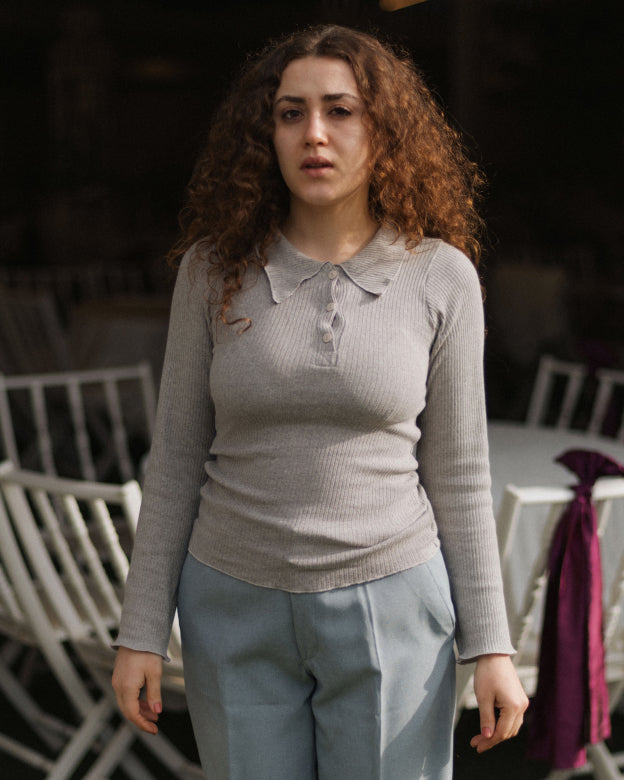 DUAL LONGLSEEVE TEE - GREY MELANGE