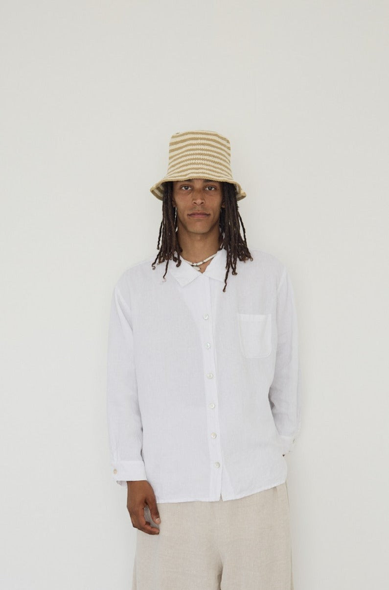 LINEN OXFORD SHIRT - WHITE