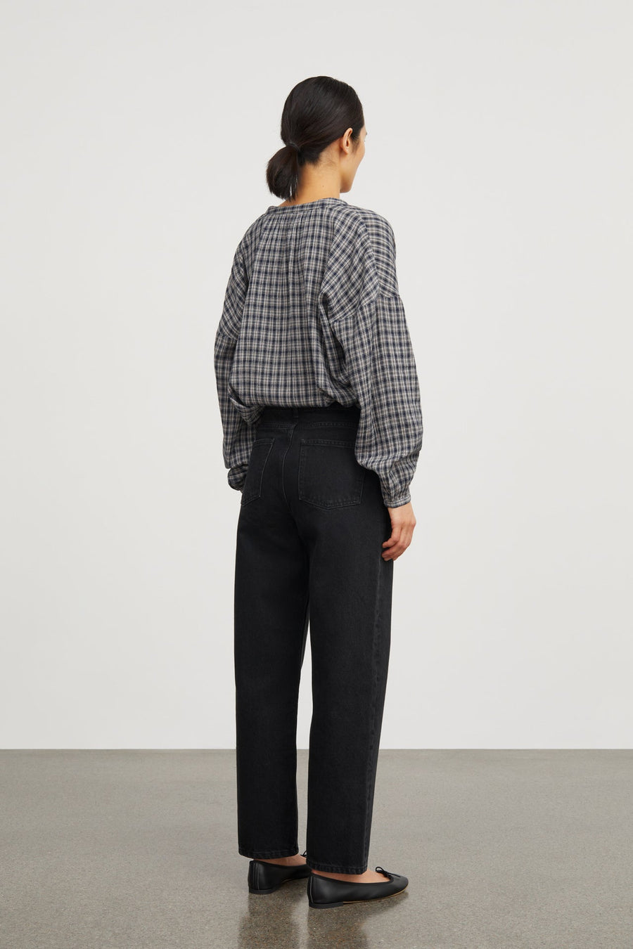 CILLA SHIRT - NAVY/BEIGE CHECK