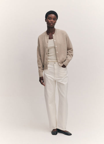 ADA CREWNECK CARDIGAN - OAT