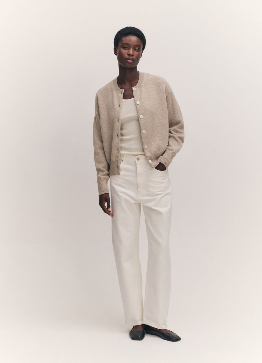 ADA CREWNECK CARDIGAN - OAT