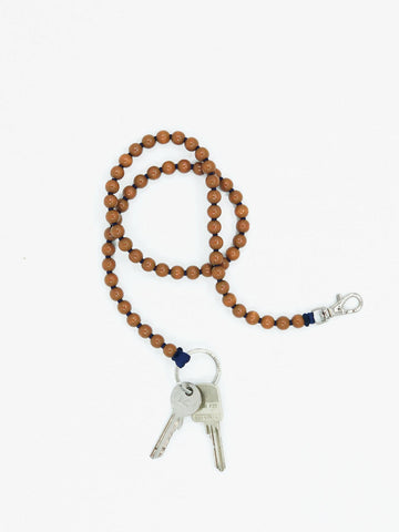LONG KEYHOLDER - SMALL PERLEN - MOCCA/NAVY