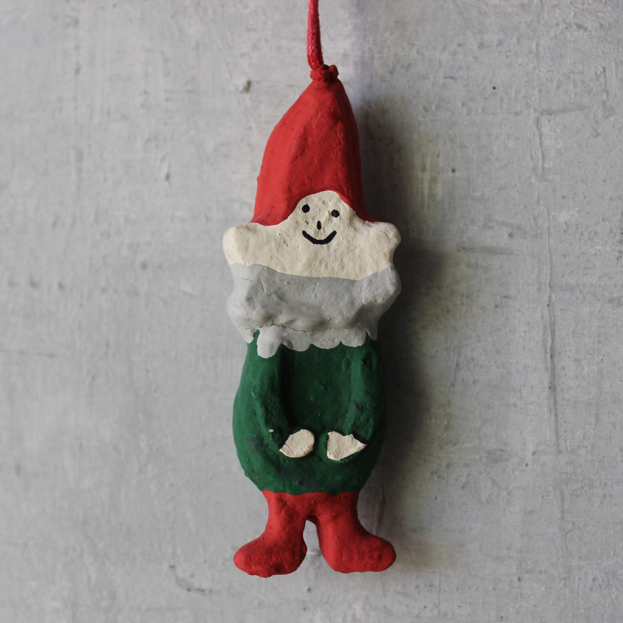 ORNAMENT - PAPER MACHE - HOLIDAY GNOME