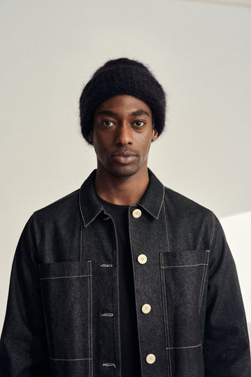 CLOUD MOHAIR BEANIE - BLACK