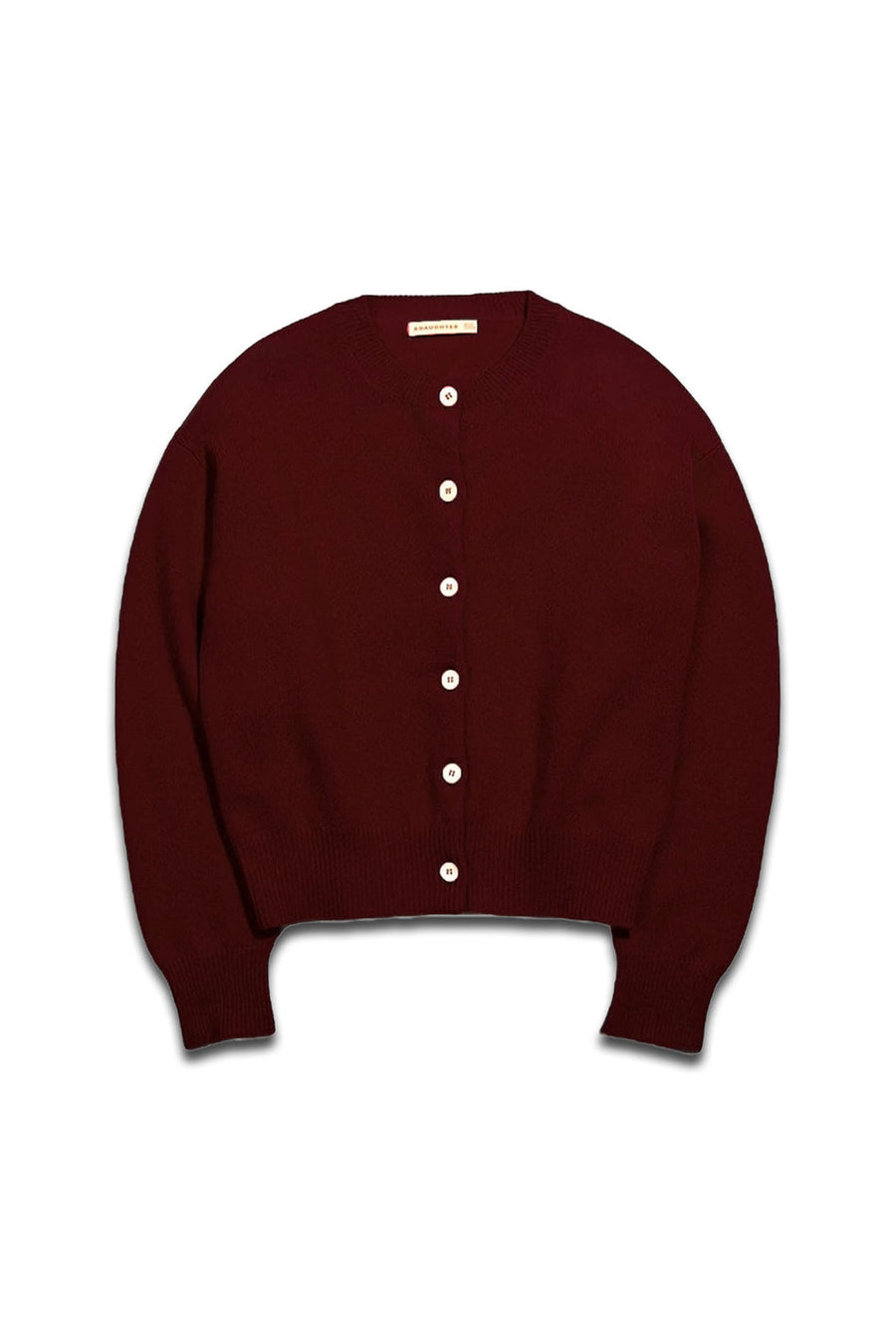 ADA CREWNECK CARDIGAN - BURGUNDY