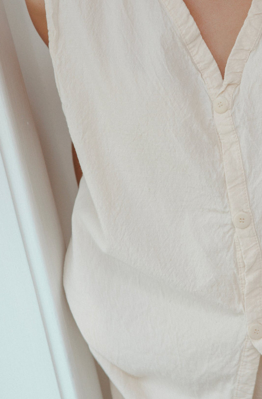BUTTON DOWN TUNIC - NATURAL