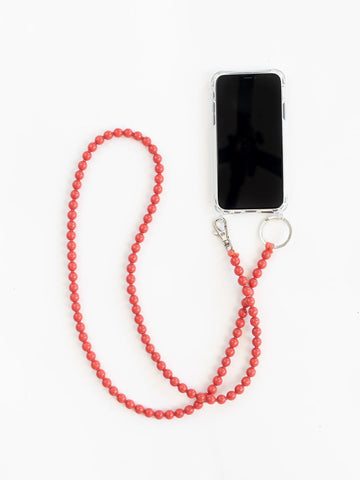 HANDYKETTE PHONE NECKLACE - SMALL PERLEN - RASPBERRY