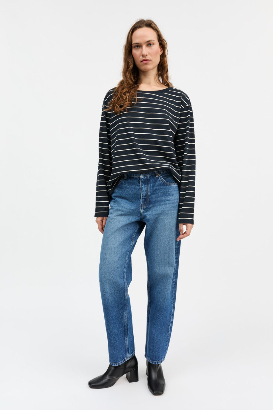 LOUI OVERSIZED BLOUSE - NAVY STRIPE