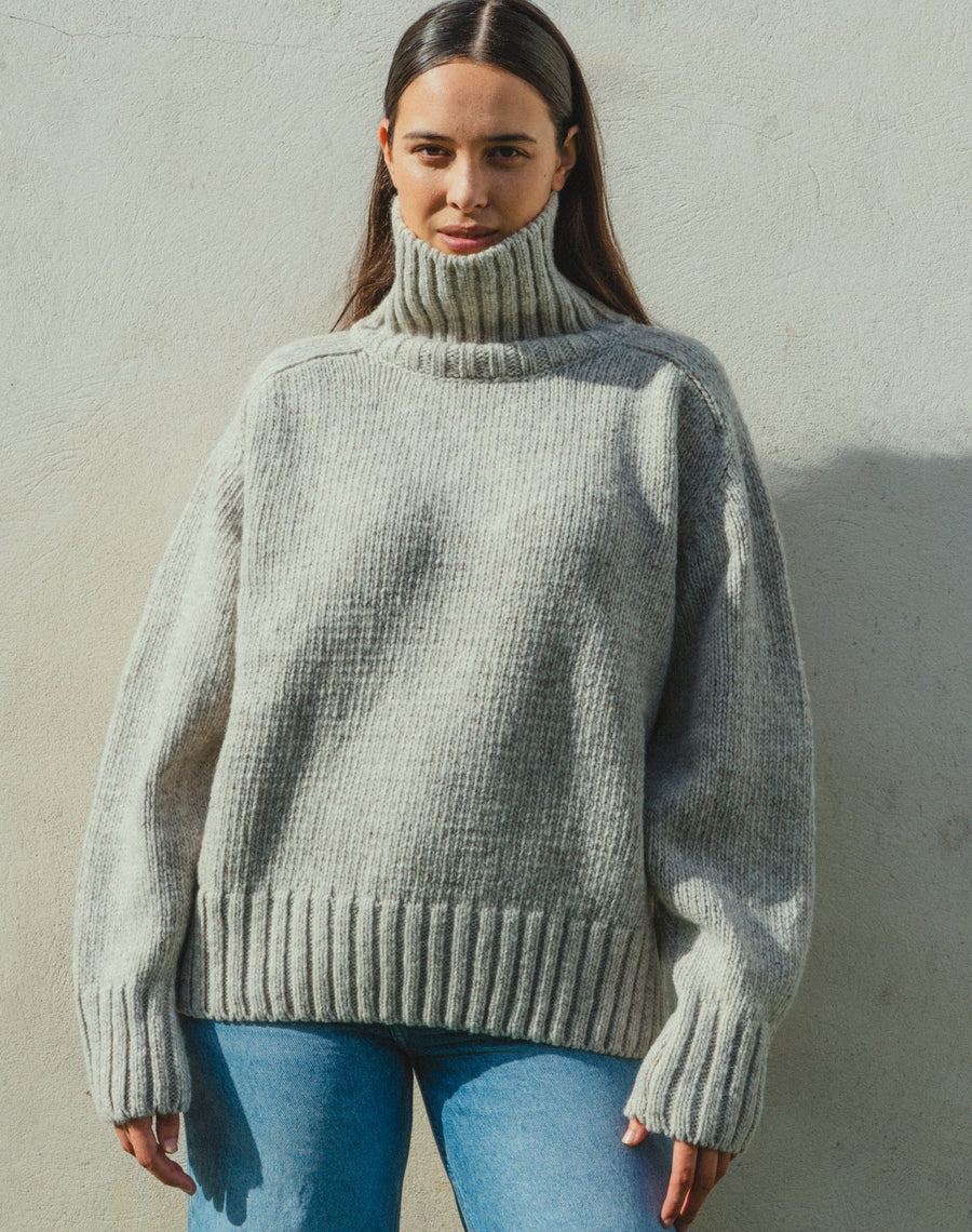 OVERSIZED RINGO SWEATER - LIGHT GREY