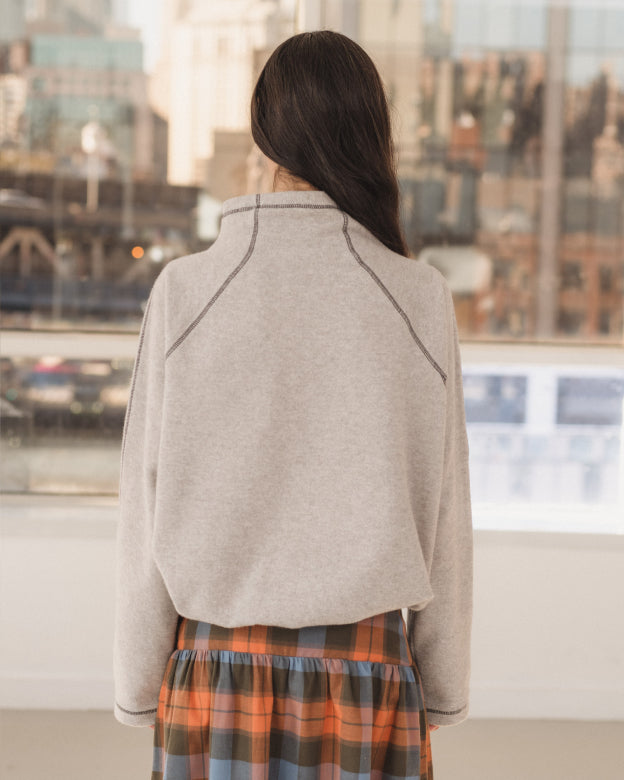 FOLD TURTLENECK - GREY MELANGE