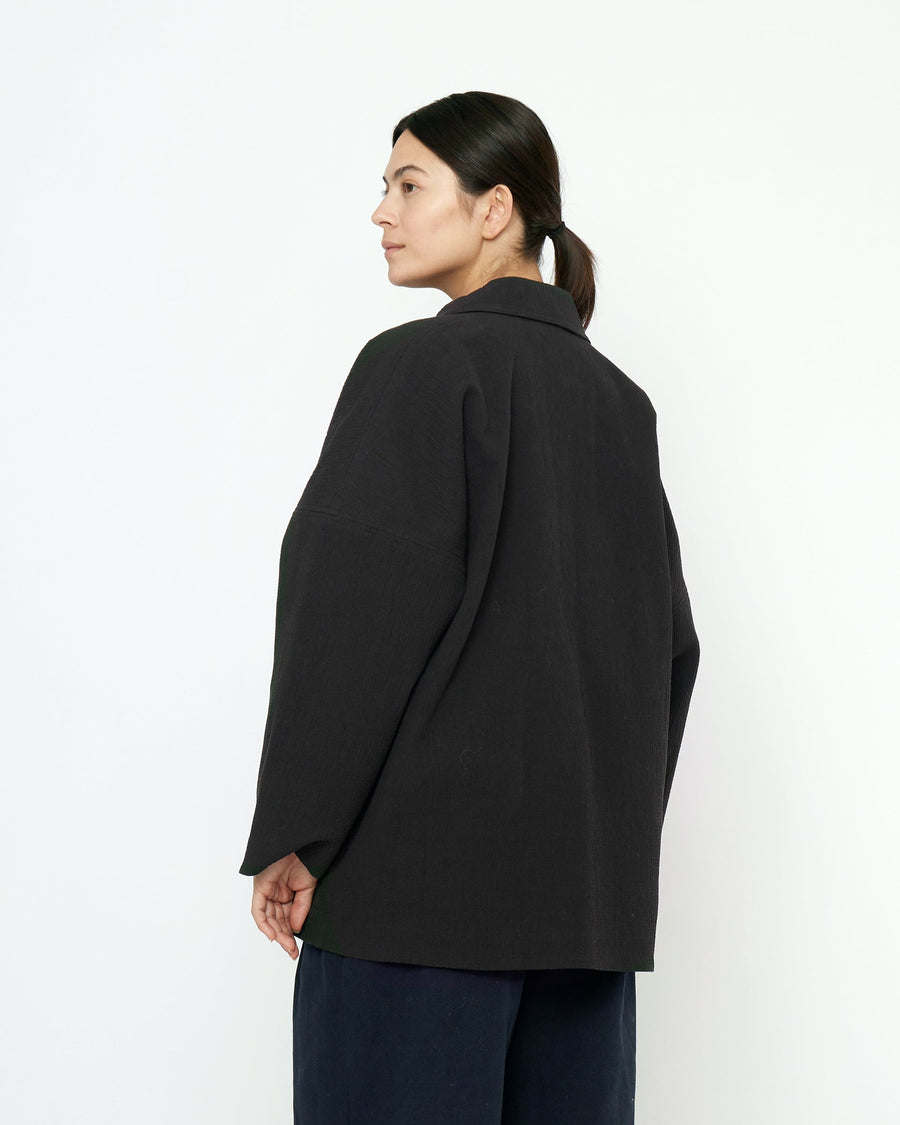 POCKETS SHIRT JACKET - BLACK