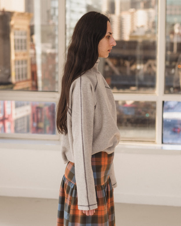 FOLD TURTLENECK - GREY MELANGE