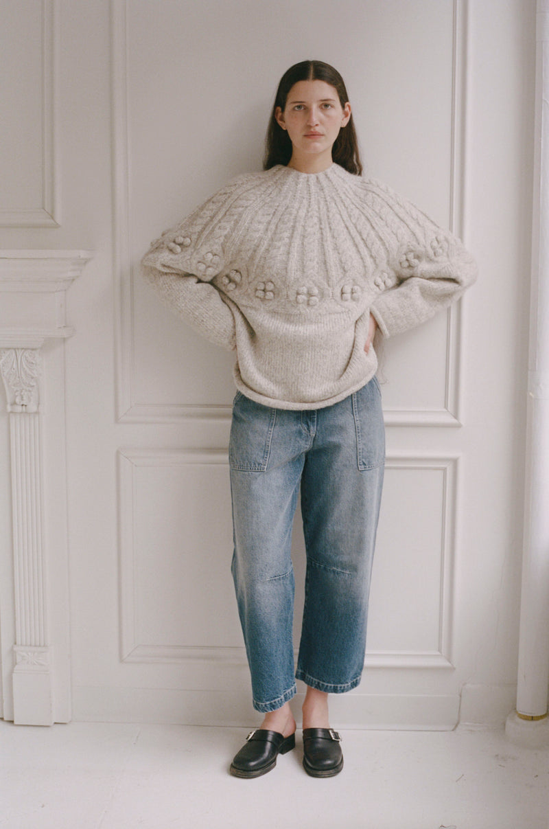 CARRA CROP SWEATER - HAZE
