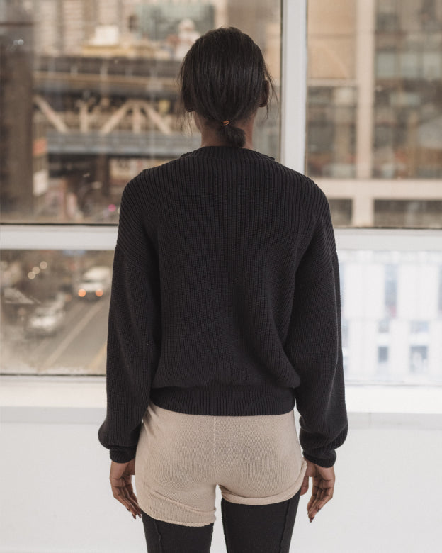 MEA COTTON PULLOVER - BLACK