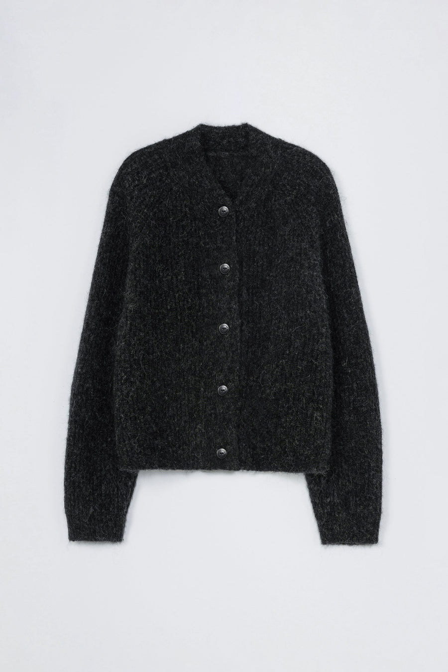 BABY ALPACA CARDIGAN - ANTHRACITE