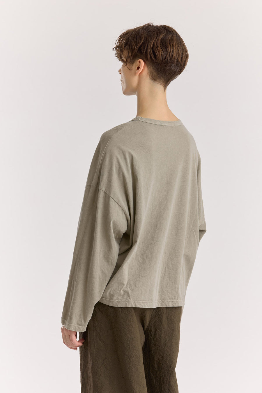 WIDE LONGSLEEVE  TEE - LIMESTONE