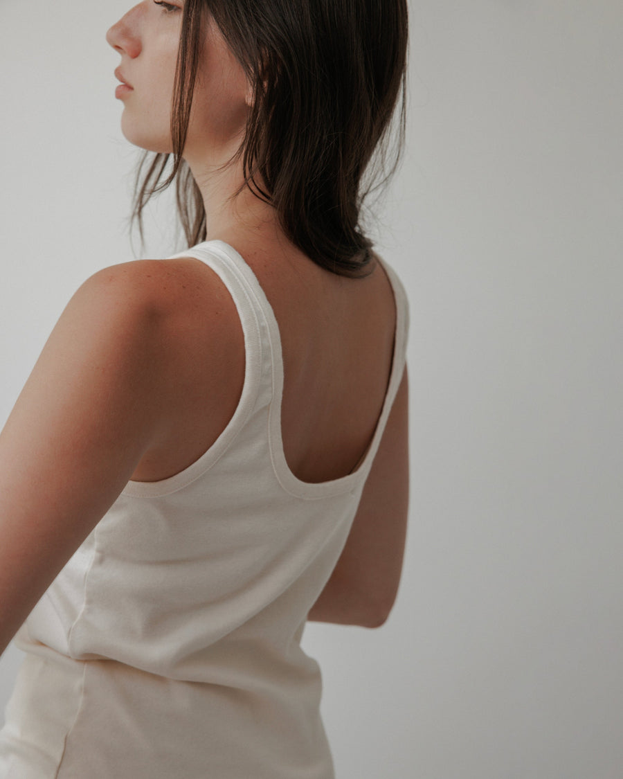 SCOOP BACK RIB TANK - NATURAL