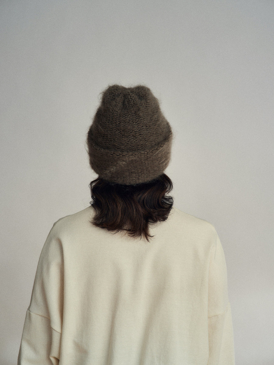 CLOUD MOHAIR BEANIE - TAUPE