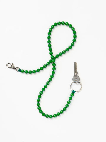 LONG KEYHOLDER - SMALL PERLEN - GREEN