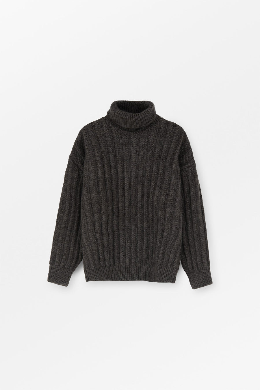 ELM TURTLE NECK SWEATER - DARK BROWN