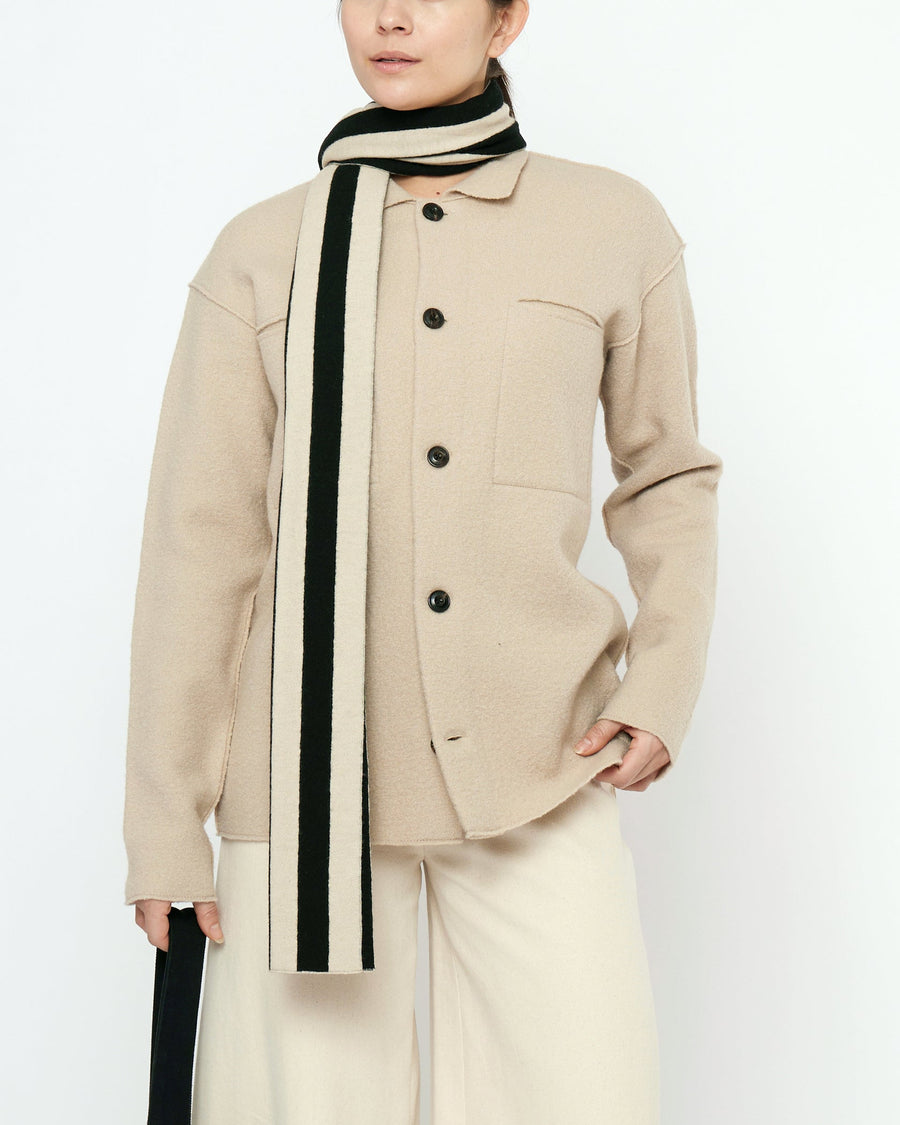LONG SCARF - BEIGE STRIPES
