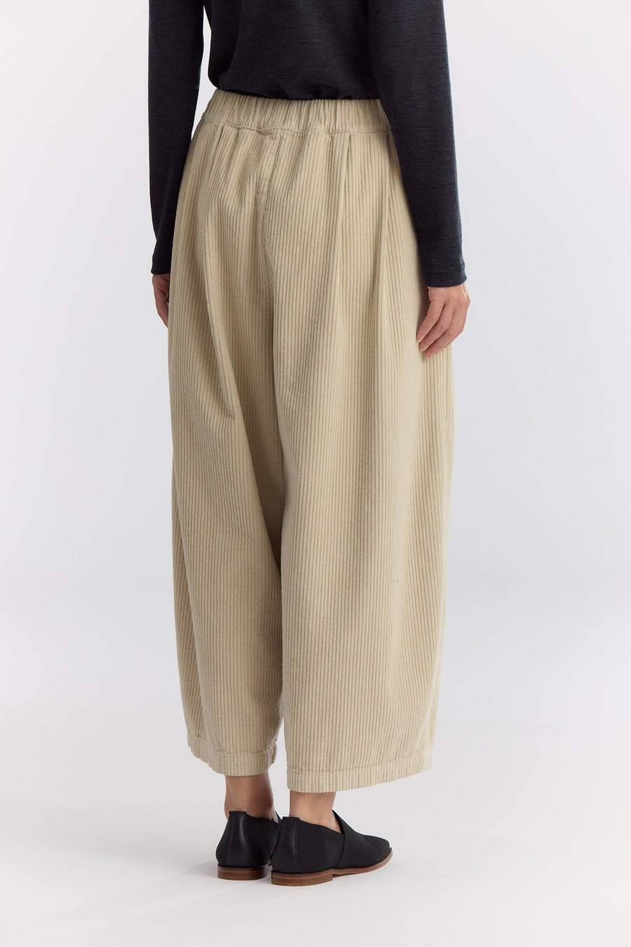 CORDUROY WIDE PANTS - IVORY