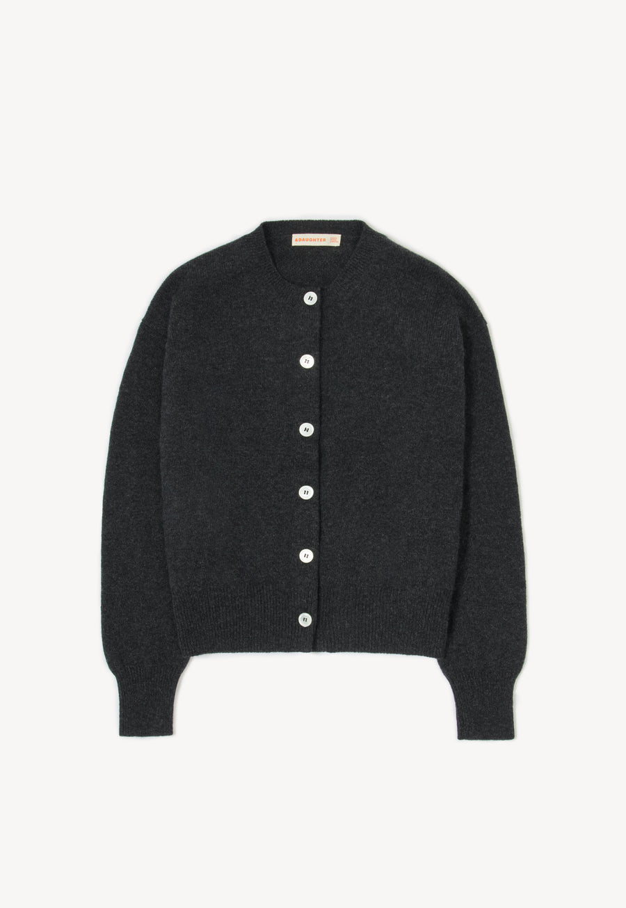 ADA CREWNECK CARDIGAN - CHARCOAL