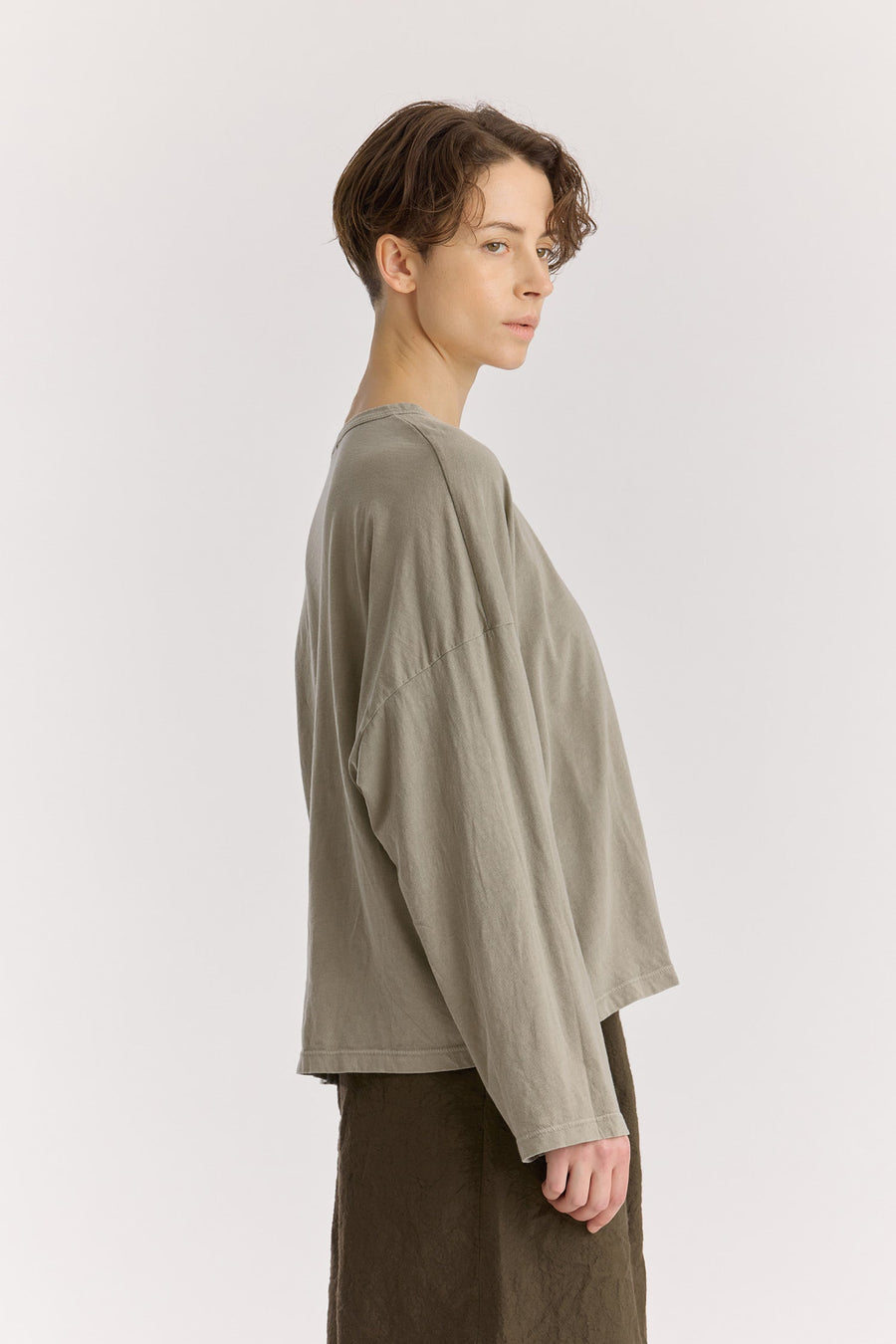 WIDE LONGSLEEVE  TEE - LIMESTONE