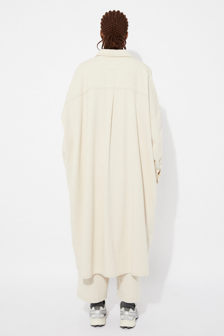 PICA OVERSIZED COTTON SHIRT DRESS - NATURAL