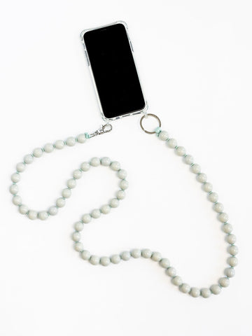 HANDYKETTE PHONE NECKLACE - BIG PERLEN - LIGHT GREY