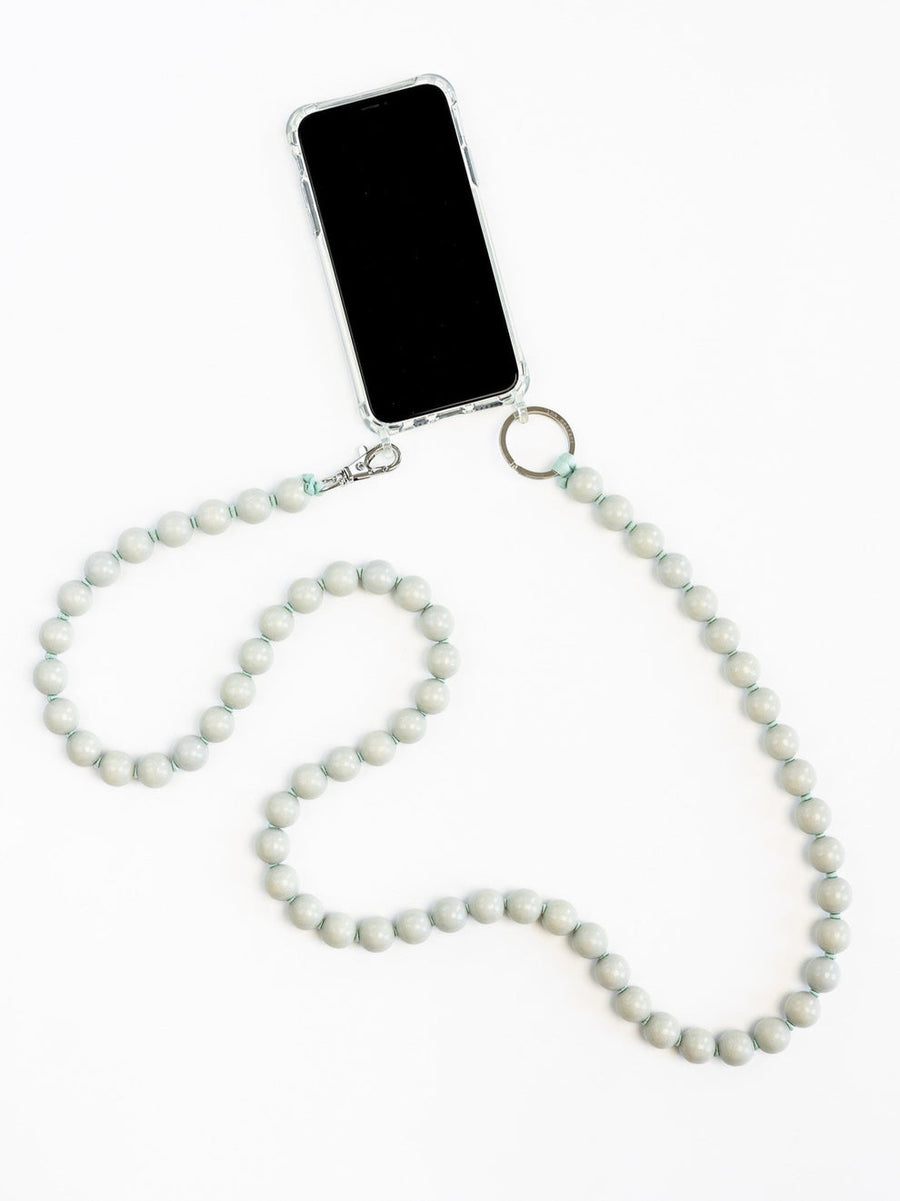 HANDYKETTE PHONE NECKLACE - BIG PERLEN - LIGHT GREY