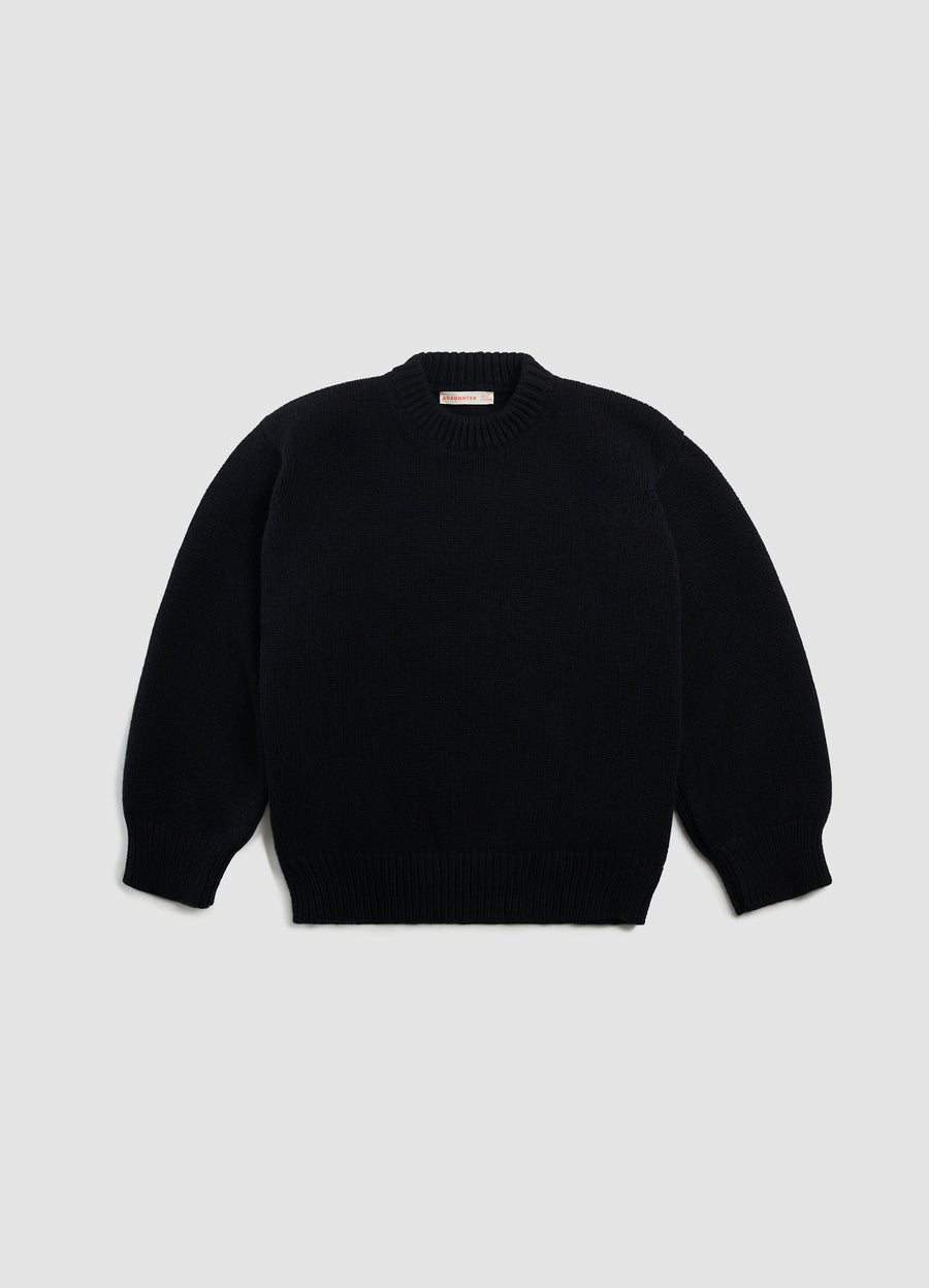CARAGH CHUNKY CREWNECK - BLACK