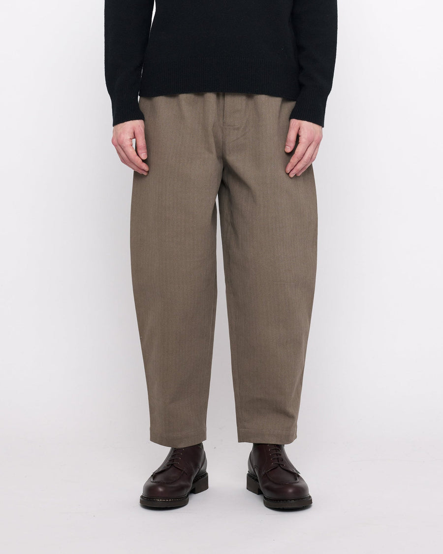 ELASTIC PULLUP TROUSER - UMBER