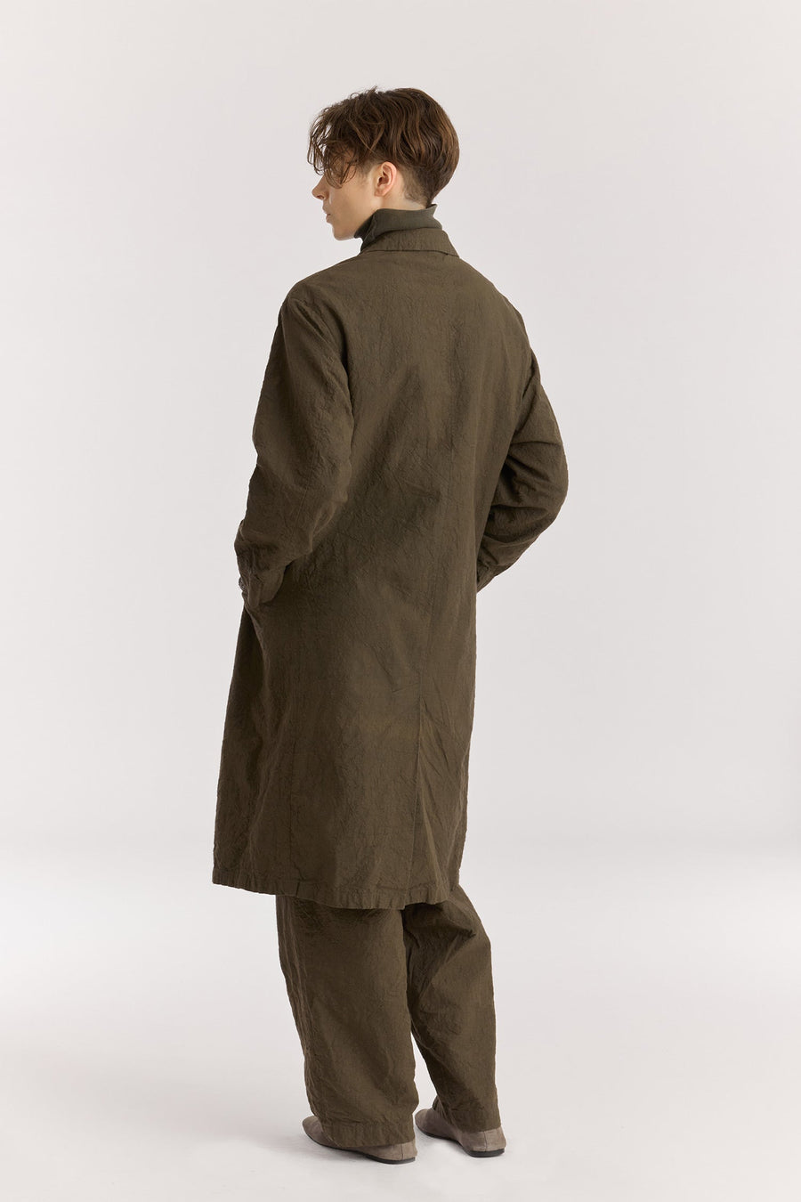 CRINKLED COAT - CHARCOAL
