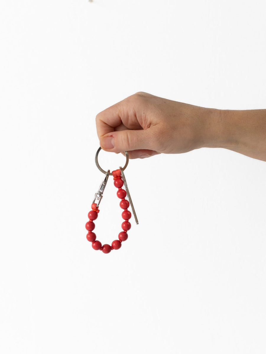 SHORT KEYHOLDER - SMALL PERLEN - RASPBERRY