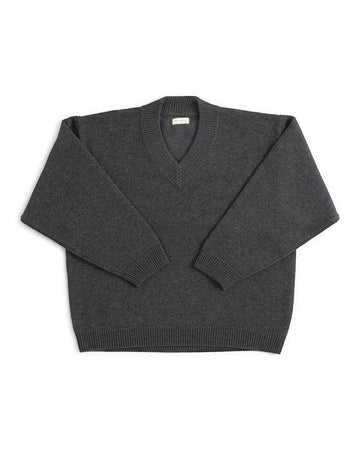 SLOANE V NECK - MARLED CHARCOAL