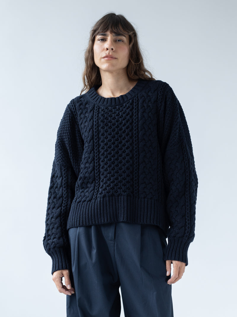 FISHERMAN SWEATER - NAVY