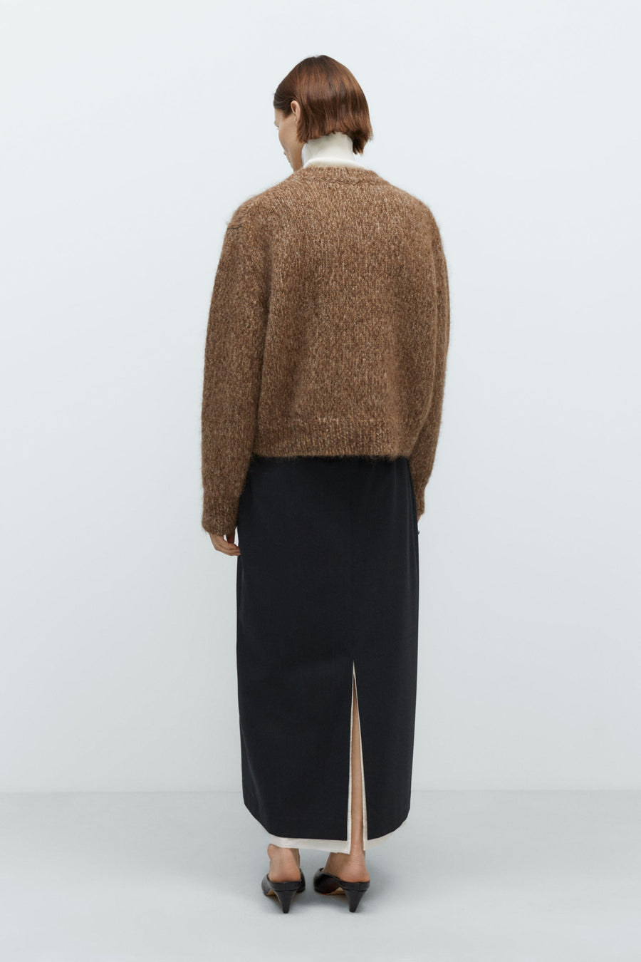 CHUNKY SWEATER - BROWN MELANGE