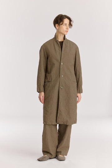 CRINKLED COAT - KHAKI