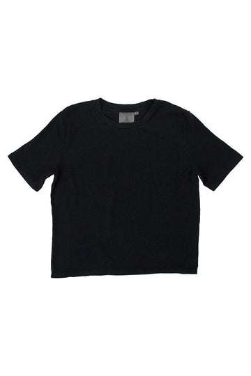 DAKOTA HEMP CROPPED TEE - BLACK