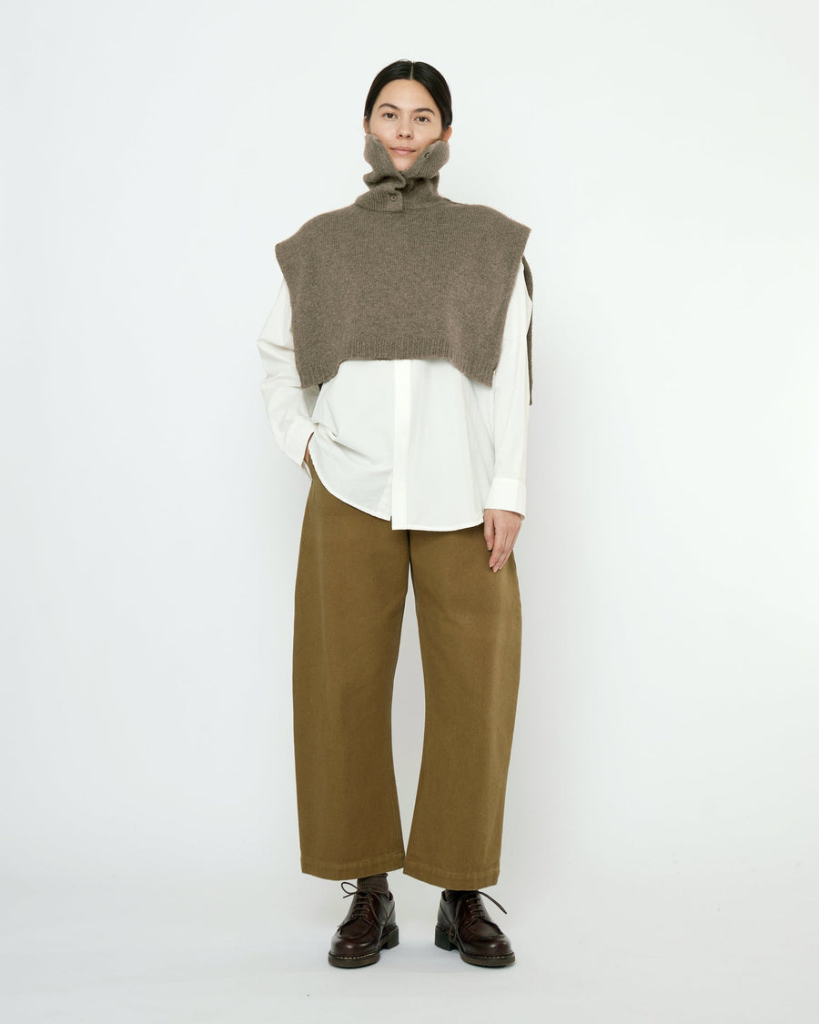 KNIT TURTLENECK VEST - TAUPE