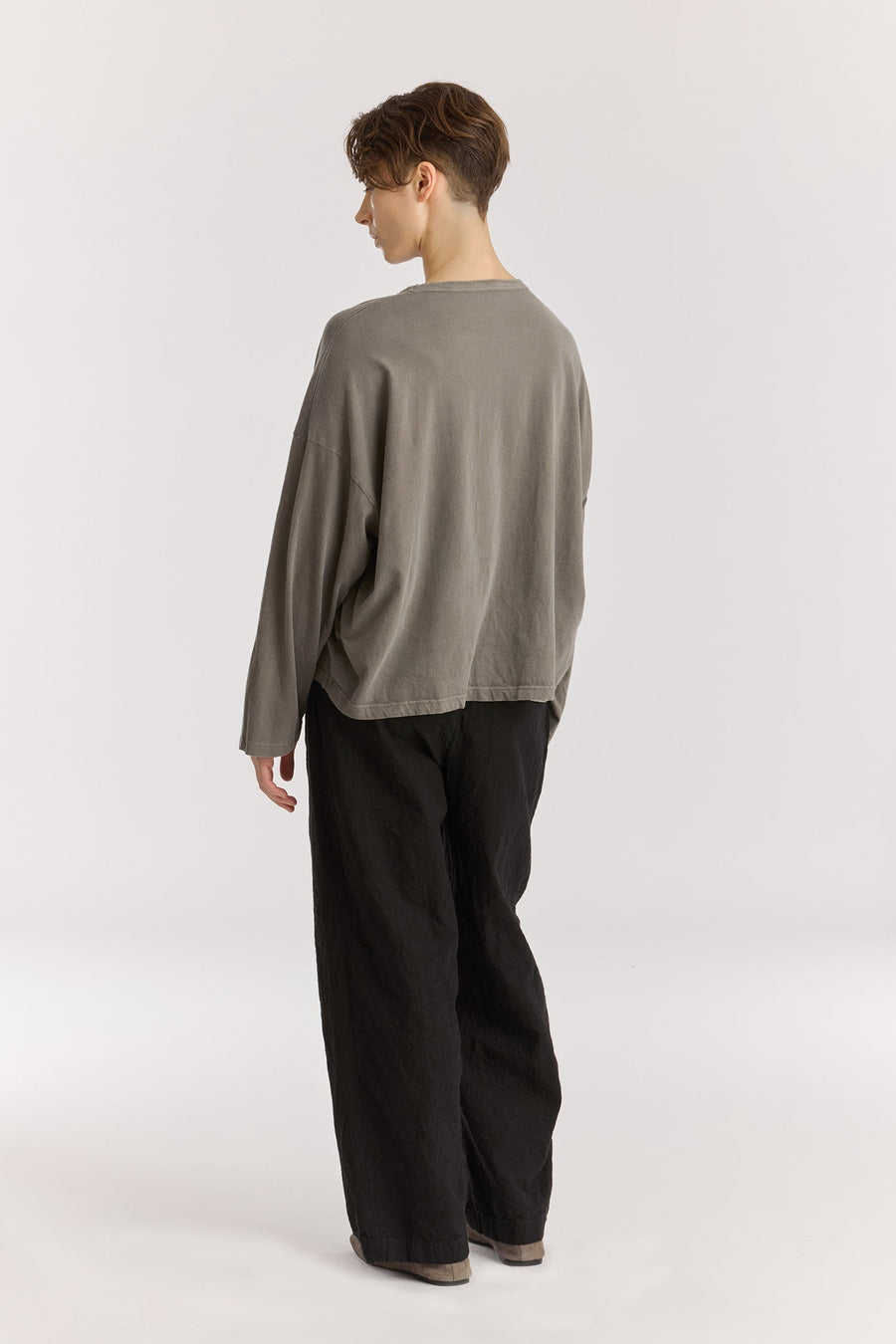 WIDE LONGSLEEVE  TEE - DARK STONE