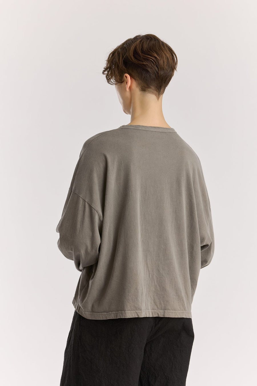 WIDE LONGSLEEVE  TEE - DARK STONE